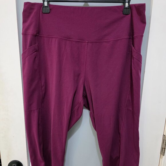 32 Degrees Pants - 32 Degrees Cool Women’s Yoga Capri Pants Size XXL Plum Purple Pockets Activewear
